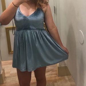 blue velvet dress
